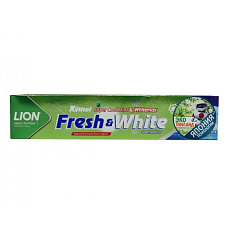 Lion Thailand Fresh & White Паста зубная отбеливающая супер прохладная мята 160г