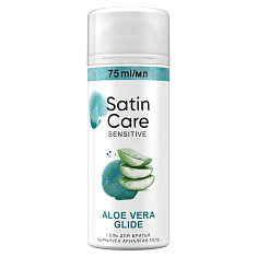 Gillette Гель для бритья для женщин для чувствительной кожи Satin Care Aloe Vera Glide 75мл