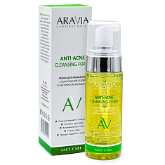 Aravia Laboratories Пенка для умывания с коллоидной серой и экстрактом женьшеня anti-acne cleansing foam 150мл