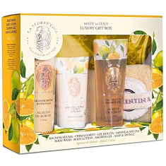 La Florentina Набор Цитрус пена для ванны 500мл + лосьон для тела 200мл + гель для душа 200мл + мыло 115г + спонж