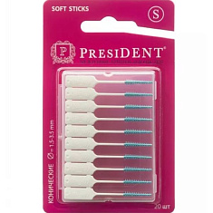 President Межзубные ершики-зубочистки Soft Sticks р.M N20