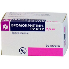 Бромокриптин-Рихтер таблетки 2,5мг N30
