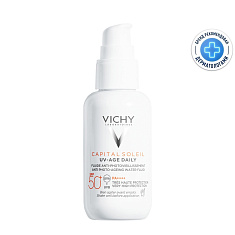 Vichy Капиталь Солей UV-Age Daily Невесомый солнцезащитный флюид для лица против признаков фотостарения SPF50+ 40мл