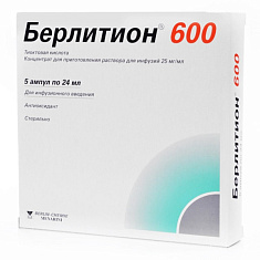 Берлитион 600 конц д/приг р-ра д/инф 25мг/мл 24мл N5
