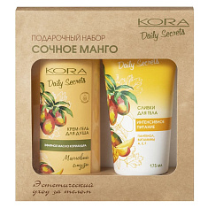 Кора набор Сочное манго Интенсивное питание крем-гель для душа 250мл, сливки для тела 175мл