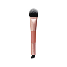 Real Techniques Двусторонняя кисть для тональной основы и консилера Dual Ended Cover + Conceal Brush