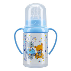 Курносики бутылочка полипропиленовая с ручками и силиконовой соской 6+ 125мл (11000)