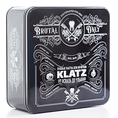 Klatz Набор зубная паста для мужчин 6 вкусов х 75мл, стеклянный бокал для виски 2 шт