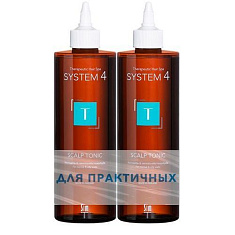 Sim Sensitive Система 4 Набор для роста волос Тоник Т для нормальной и жирной кожи головы несмываемый 500мл 2шт