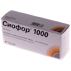 Сиофор 1000 таблетки п/о 1000мг N60