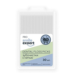 Смайл Эксперт Про Зубочистки с нитью одноразовые №30