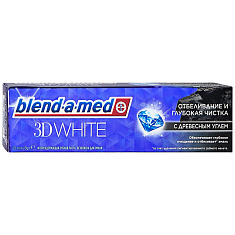 Blend-a-med Зубная паста 3D White Отбеливание и Глубокая чистка с древесным углем 100мл