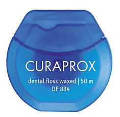 Curaprox зубная нить (флосс) межзубная вощеная с ароматом мяты 50м