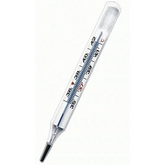 Термометр медицинский ртутный в прозрачном футляре